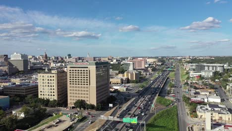 Aerial-of-Downtown-Austin,-Texas