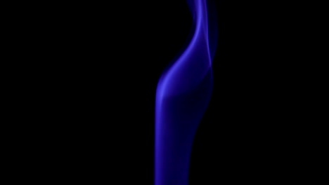 Blue-Steam-Rises-from-up.-Blue-smoke-over-a-black-background.-Smoke-slowly-floating-through-space-against-black-background.-Slow-Motion.