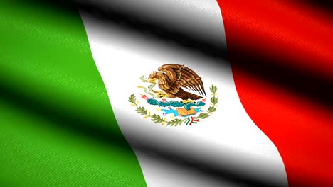 Mexico-Flag-Waving-Textile-Textured-Background.-Seamless-Loop-Animation.-Full-Screen.-Slow-motion.-4K-Video