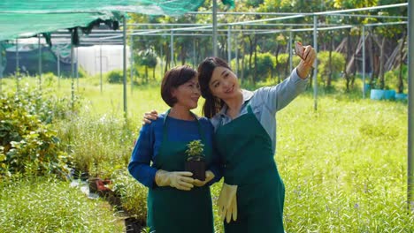 Jardineros-mujer-tomando-Selfie