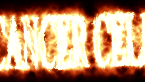 animation---word-cancer-cell-in-fire