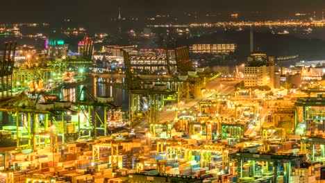 4K-time-lapse-:-working-crane-loading-bridge-in-shipyard