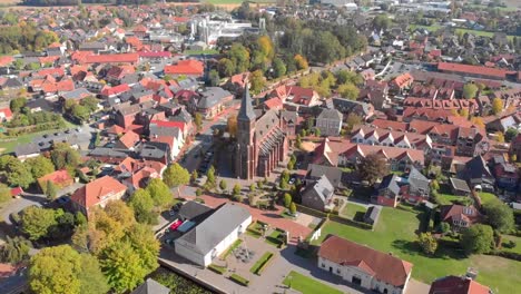 Bad-Bentheim-Kirche-und-Stadt-aus-der-Luft