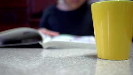 Niña-está-leyendo-en-casa.