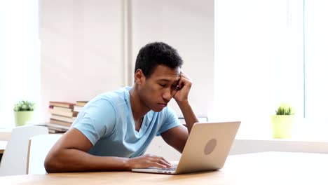 Sleeping-Black-Man-at-Work,-Gesture