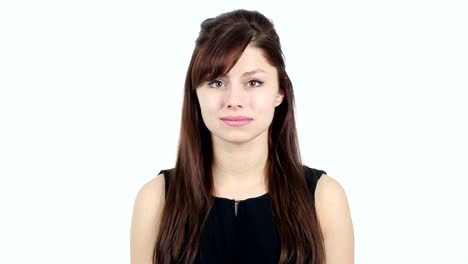 Portrait-of-Young-Girl,-White-Background