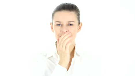 Woman-in-Shock,-White-Background