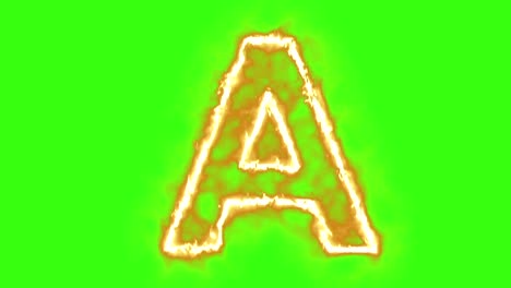 hot-burning-letter-on-green-screen