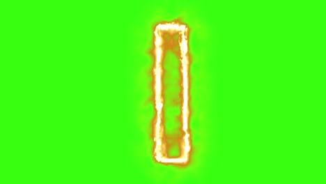 hot-burning-letter-on-green-screen