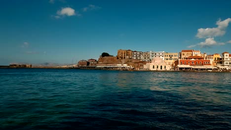 Paseo-marítimo-de-Chania,-Creta,-Grecia