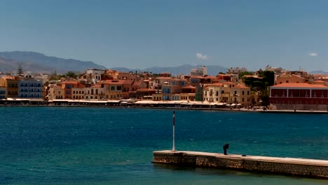 Promenade-von-Chania,-Kreta,-Griechenland