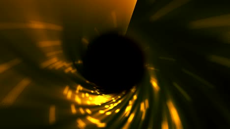 Abstract-swirl-gold-tunnel-in-space,-computer-generated-background