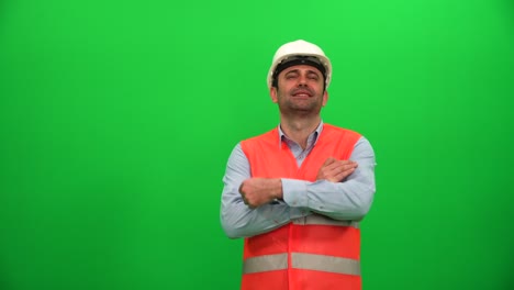 Architect-or-Engineer-Worker-Looking-Around-on-Green-Screen