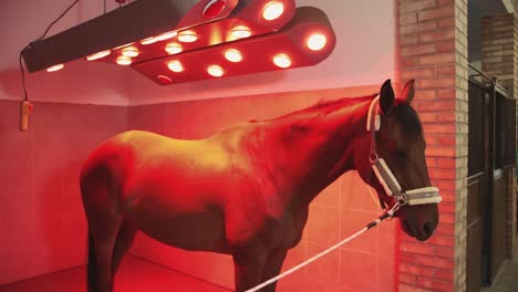 Horse-under-infrared-lamp