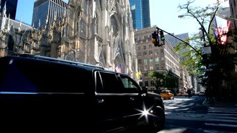 Traffic-in-front-of-Saint-Patrick-Church