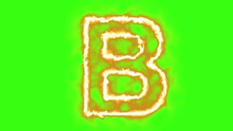 hot-burning-letter-on-green-screen