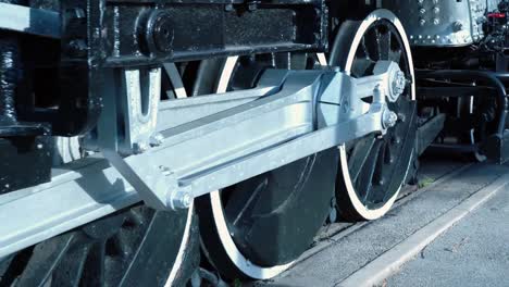 Close-Up-of-Bottom-Part-of-Old-Locomotive-Video