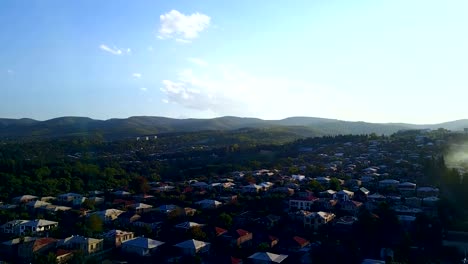 Vista-aéreo-Drone.-Georgia,-Kakheti.-Gurjaani-ciudad.