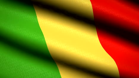 Mali-Flag-Waving-Textile-Textured-Background.-Seamless-Loop-Animation.-Full-Screen.-Slow-motion.-4K-Video