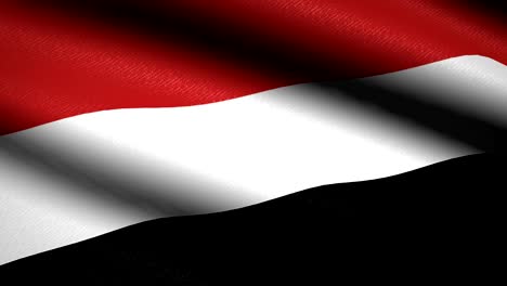 Bandera-Yemen-ondeando-textil-textura-de-fondo.-Seamless-Loop-animación.-Pantalla-completa.-Cámara-lenta.-Vídeo-de-4-K