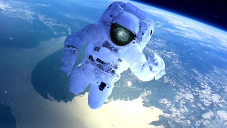 Astronaut-above-the-earth-in-open-space