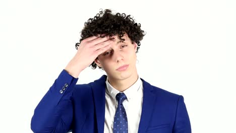 Headache,-Frustrated-Young-Businessman,-White-Background