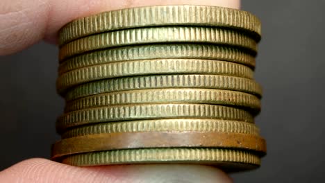 Close-up-of-very-old-coins