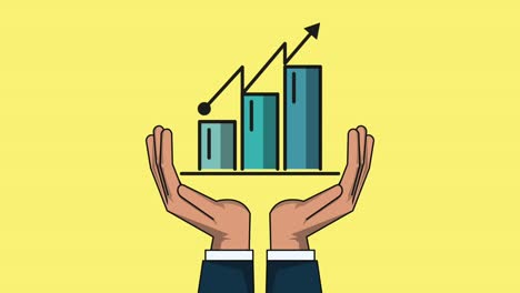 Hände-mit-Geschäft-Statistiken-wächst