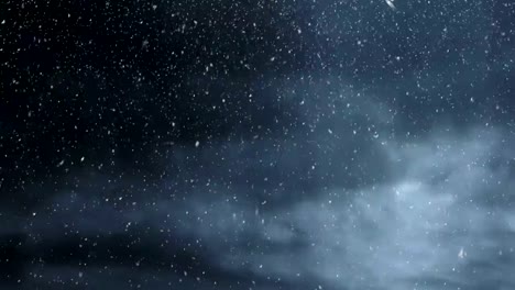 Lightning-storm-and-falling-snow