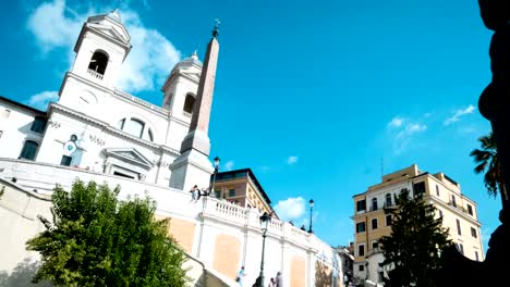 time-lapse-Spanish-Steps-staircase-with-blue-sky