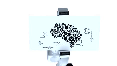 Digital-erzeugte-Video-Karte-mit-Darstellung-der-Maschine-halten-Roboterarms