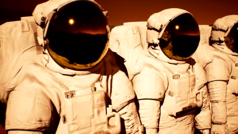Eine-Abordnung-der-Astronauten,-die-Vorbereitung-auf-den-Planeten-Mars-erkunden