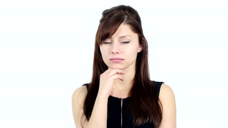 Sleeping-Young-Girl,-White-Background