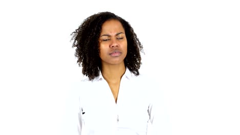 Yelling-Angry-Black-Woman,-white-Background