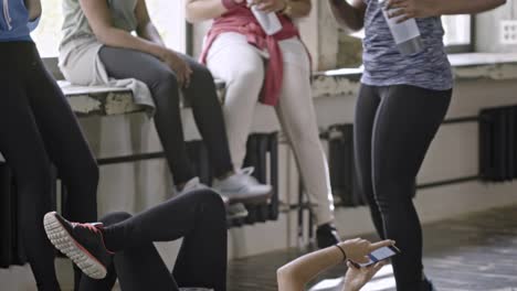 Young-Women-Resting-in-Dance-Class