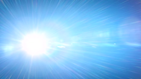 Beautiful-Bright-Sun-Shining-Moving-Across-the-Clear-Blue-Sky-with-Spectral-Rays-in-Time-Lapse.-3d-Animation-with-Flares-and-Spectrum.-Nature-and-Weather-Concept.