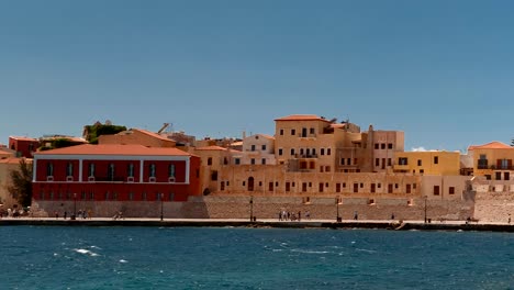 Paseo-marítimo-de-Chania,-Creta,-Grecia