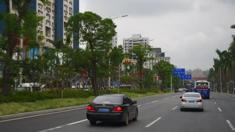 Zhuhai-city-día-tiempo-tráfico-calle-pov-panorama-4k-china