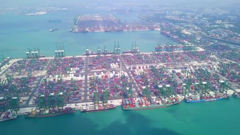 Aerial-view-of-Singapore-Docks-and-Shipping-Containers