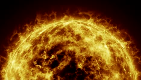 Sun-surface-and-Solar-flares,-Burning-of-the-sun.-3D