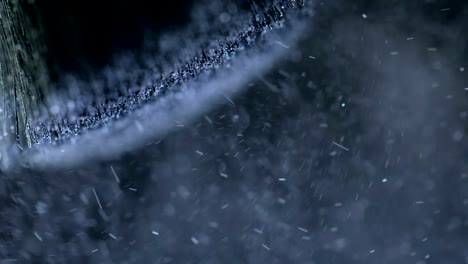 Make-up-brush-with-powder.-Slow-motion.