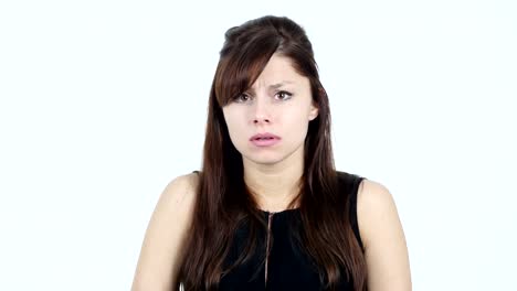 Angry-Young-Girl-Yelling-at-Camera,-White-Background
