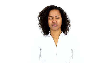 Black-Woman-Looking-with-Anger,-white-Background