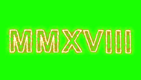 hot-burning-roman-numerals--2018-on-green-screen