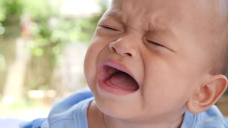 Slow-motion-Close-up-of-crying-baby-boy