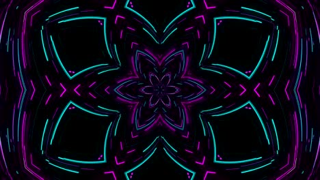 Abstrakte-Neon-Kaleidoskop-Hintergrund,-3d-Render-computergenerierten-Hintergrund