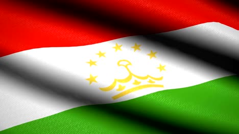 Tajikistan-Flag-Waving-Textile-Textured-Background.-Seamless-Loop-Animation.-Full-Screen.-Slow-motion.-4K-Video