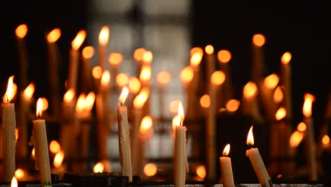 Candles-at-candlestick-in-El-Rocio,-Spain