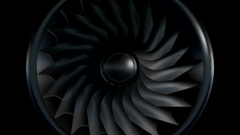 Die-endlose-Rotation-der-Turbine-von-Turbojet-Triebwerk