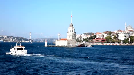 250-fps-slow-motion;-Maiden-Tower-with-bosphorus-background